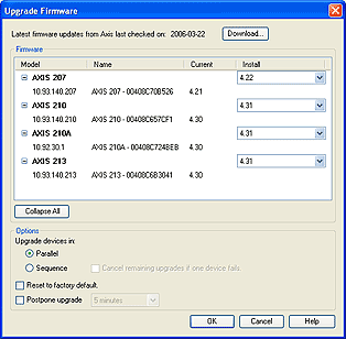 Axis 214 best sale ptz firmware